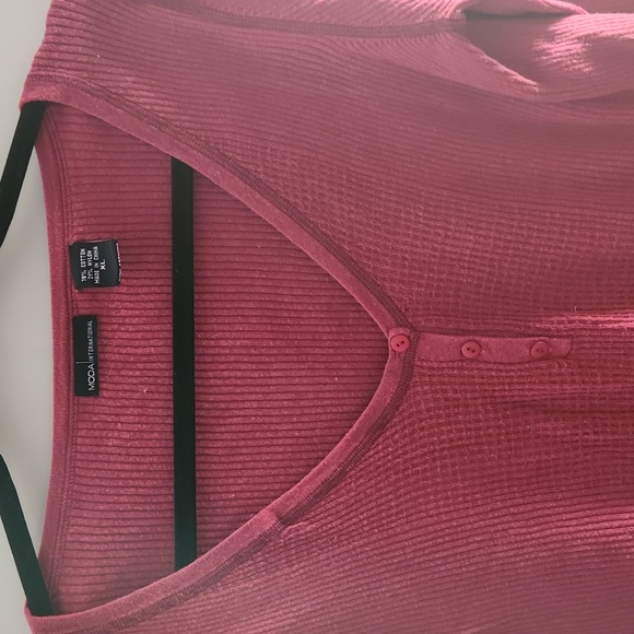 Pink Long Sleeve Ribbed Top - Picture 2 of 6